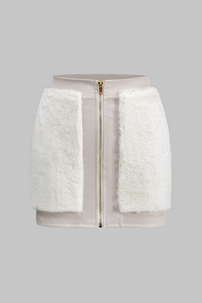 Antonia | Kunstleder-Set mit Kunstpelz-Details