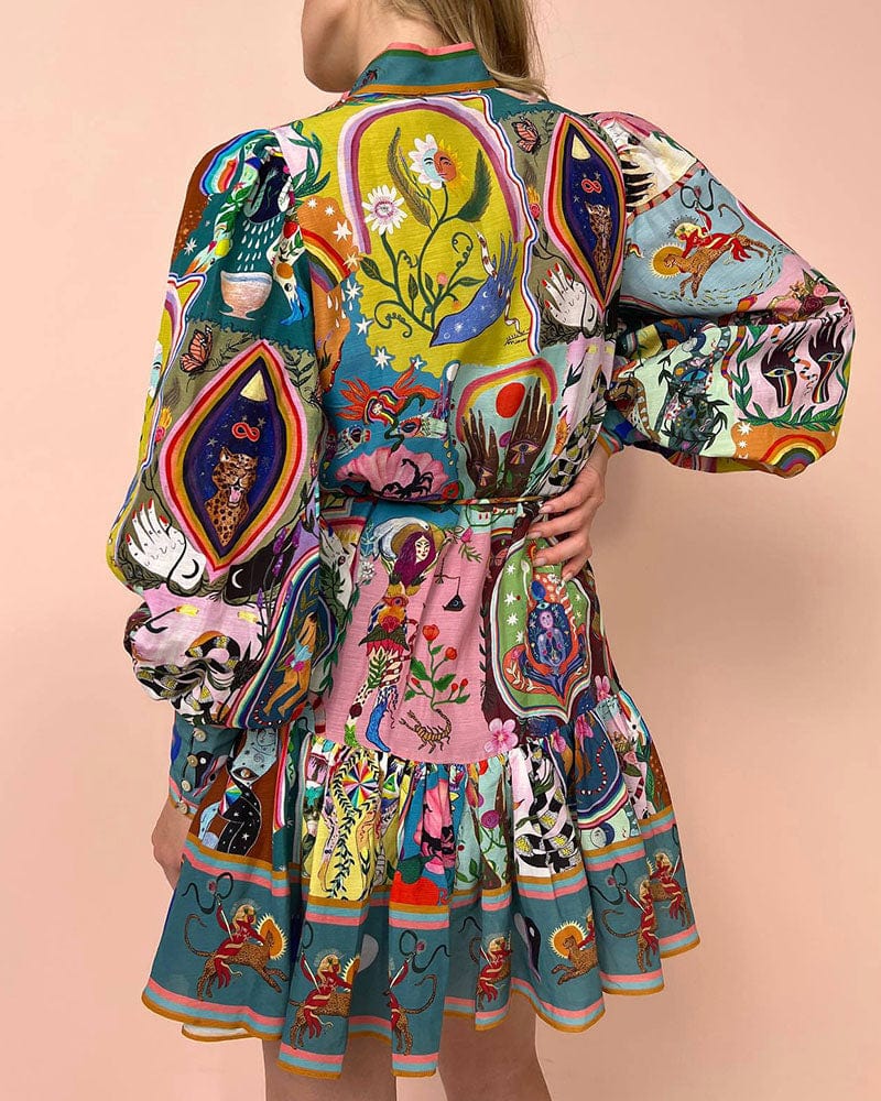 Stefanie®｜Bedrucktes Schnürkleid