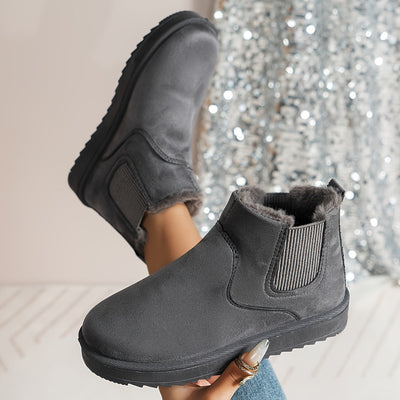 Winterschuhe Damen | Slip-On Stiefel Mit Elastischen Seitenteilen