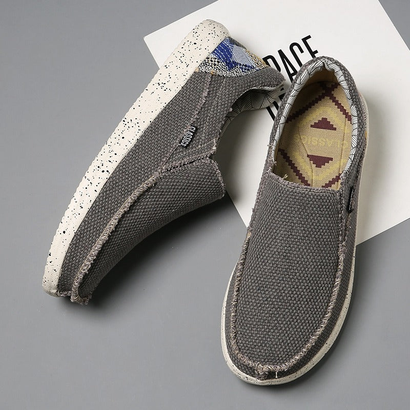 Atmungsaktive Canvas-Turnschuhe für Männer in Beige - Arven