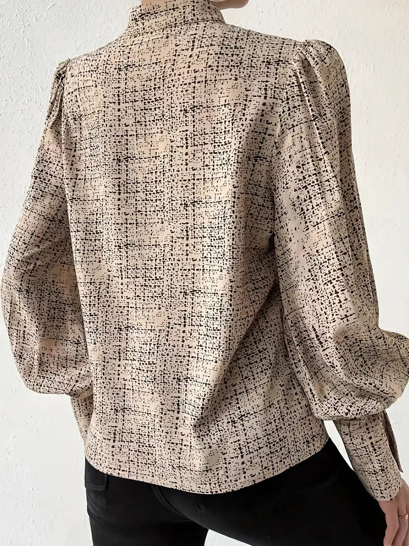 Bluse mit abstraktem Print und Puffärmeln für Frauen