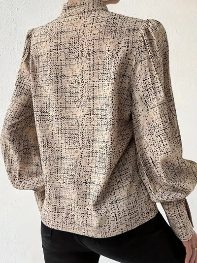 Bluse mit abstraktem Print und Puffärmeln für Frauen