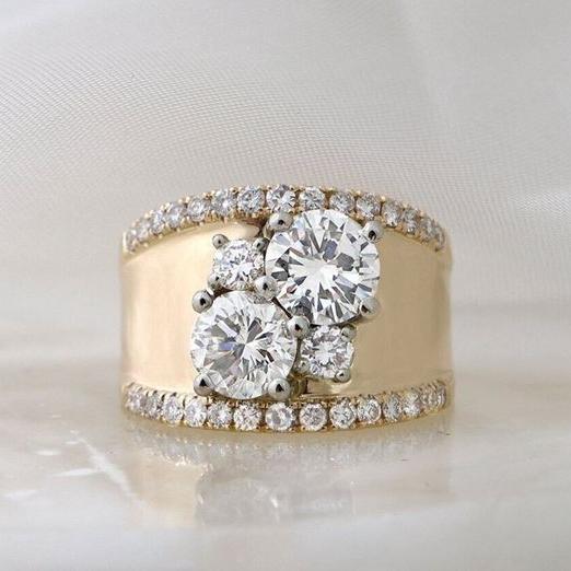 Vintage Golden Bright Zirkonia Ring