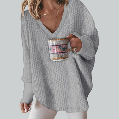 Maeve - Oversize-Zopfpullover mit V-Ausschnitt