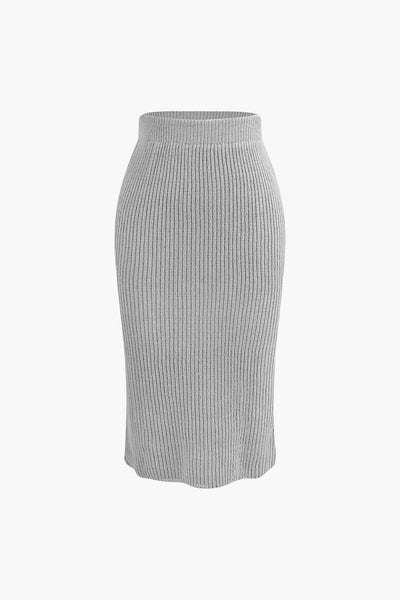 Klara | Elegantes Strick-Set mit Wickel-Oberteil & Bleistiftrock