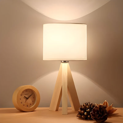 WoodFlow Lamp - Moderne LED-Augenschutz-Tischlampe aus Holz