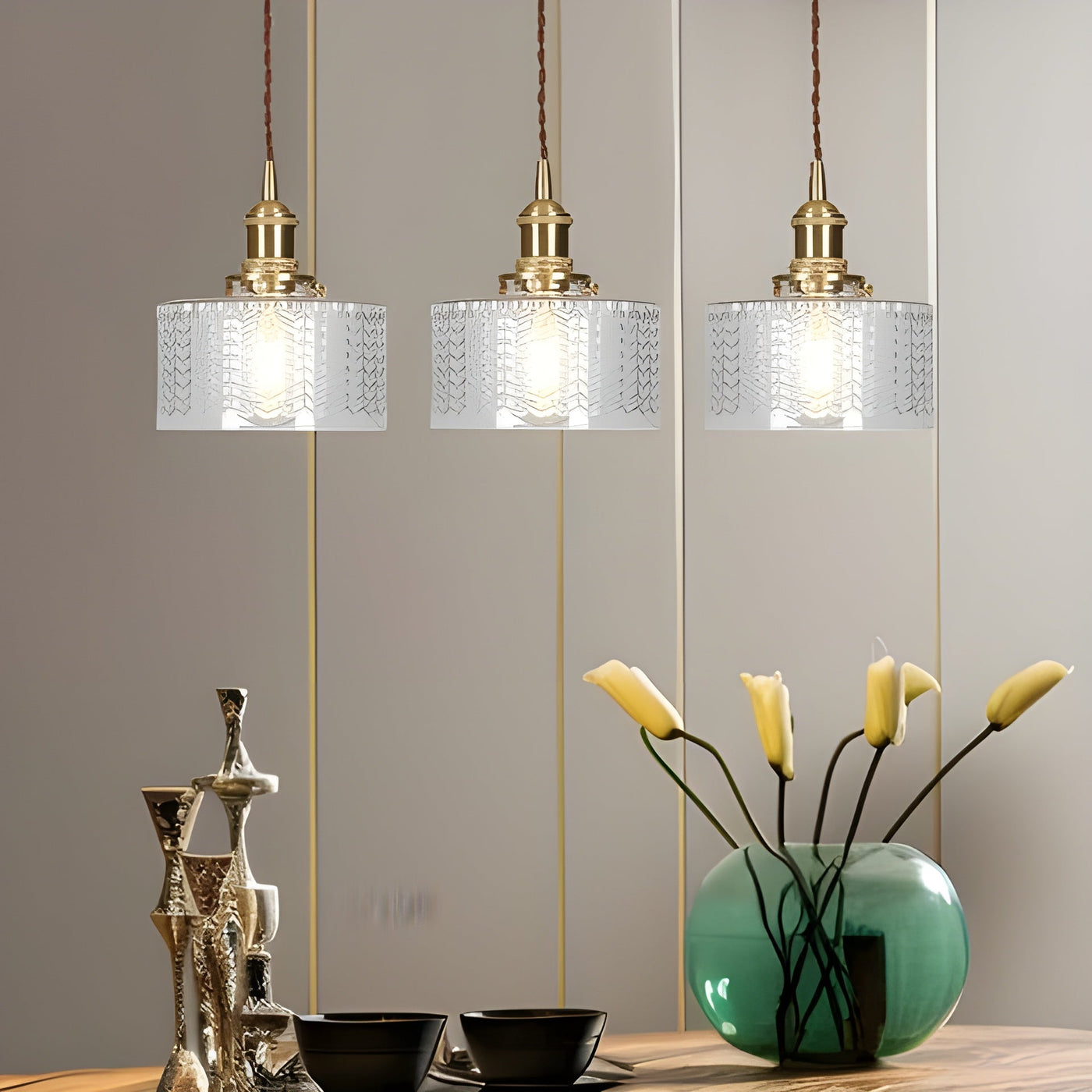 CrystalWave Light – Retro Kurze Zylinder LED Pendelleuchte