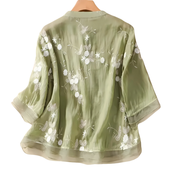 Mayfair™ | Besticktes Baumwoll Top mit eleganten Details