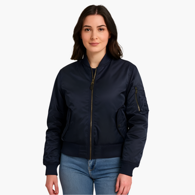 Damenjacke mit geripptem Kragen und Ärmeltasche