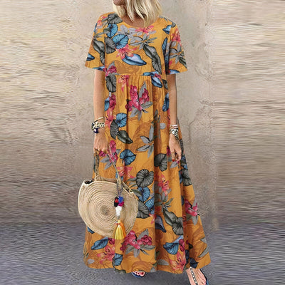 Lotte – Lebendiges Blumen-Maxikleid für einen eleganten Look