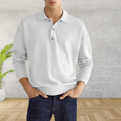 Tobyas - Schwarzes Langarm-Poloshirt