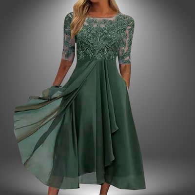 Ottilie©️ | Handgemaakte elegante kanten jurk