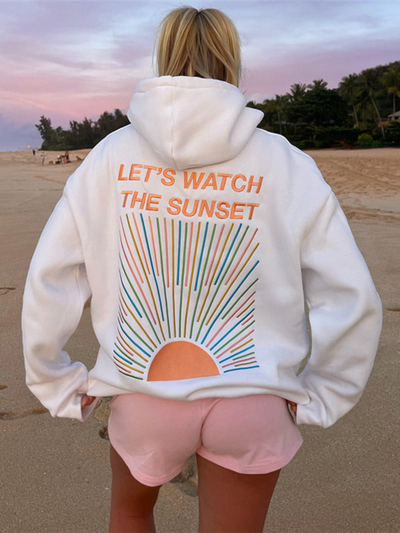 Oversized Hoodie mit Sunset-Print – Lässig, Cozy & Sommer-ready