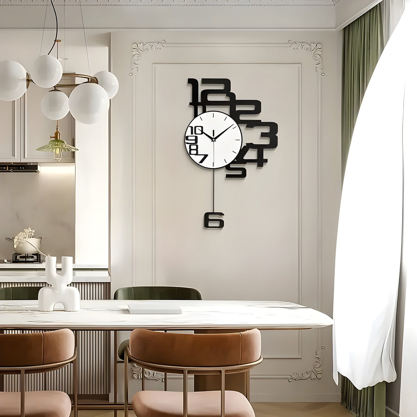 DecoDigits Uhr - Moderne Minimalistische Lautlose Wanduhr