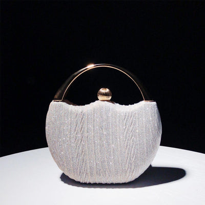 Schicke Texturierte Clutch mit Metallgriff Detail Für Damen