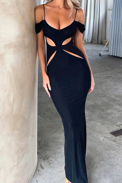 Maxikleid mit Cut Outs und Schlitz für Frauen