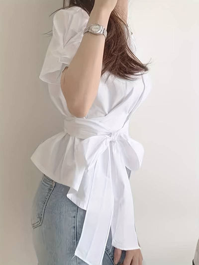 Damenbluse mit Puffärmeln und elegantem Charme für Damen