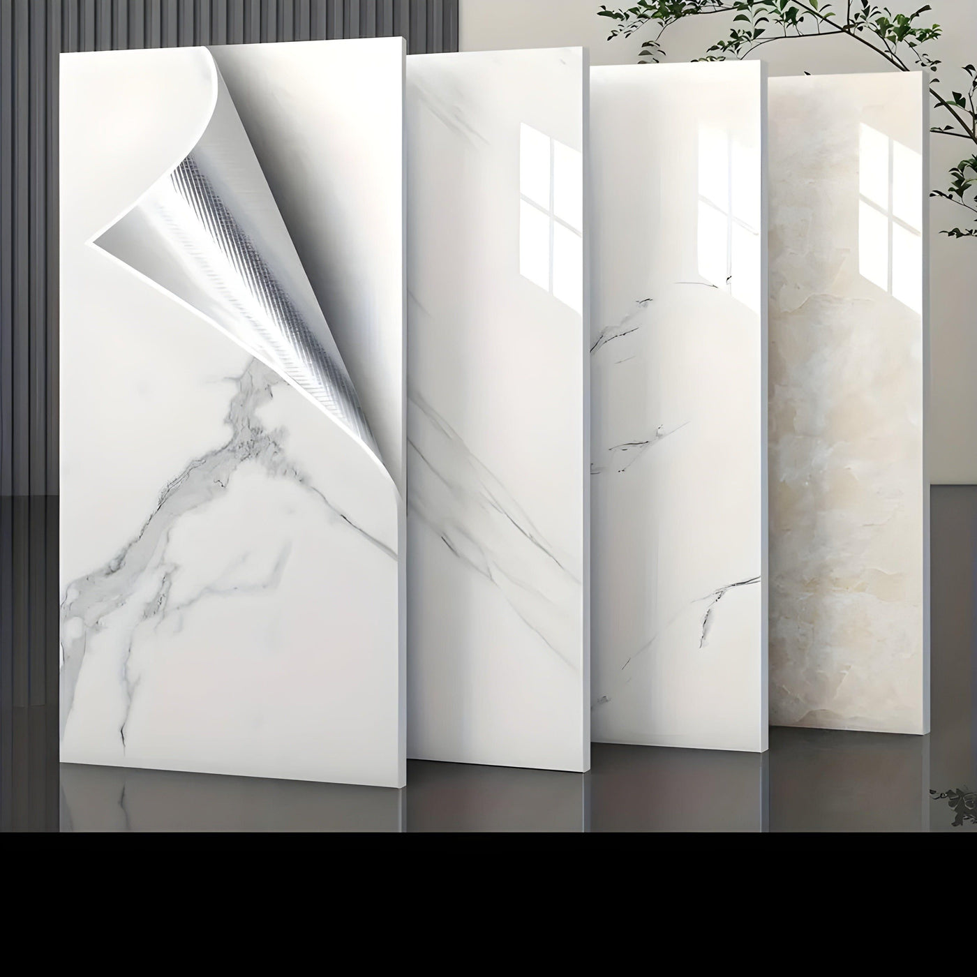VinylVue Wallpaper - Wasserdichte selbstklebende 3D-Marmor-Tapete
