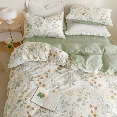 SpringBreeze Bettdecken-Set - 3-teiliger Floral-Bettdeckenbezug