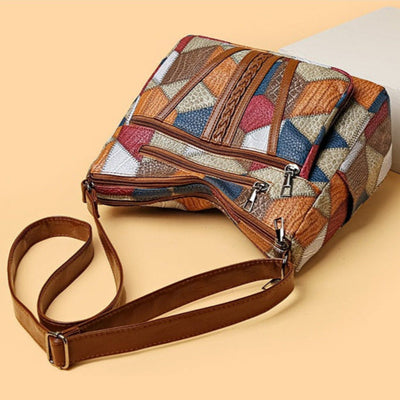 Damen-Kreuztasche mit mehrfarbigem geometrischem Retro-Print - Mirella