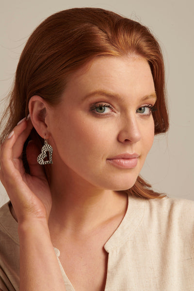 Silberne Herz Ohrringe mit Punktmuster Für Frauen