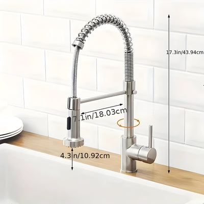FlowNova - Multifunktionale Spültischarmatur (Gebürsteter Stahl)