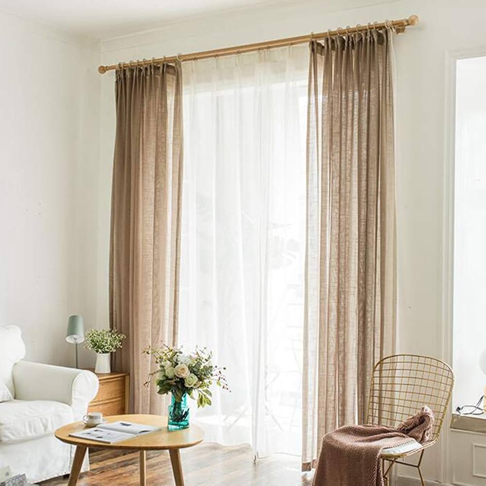 HikariVeil Vorhänge - Japan-Stil Halbdurchsichtige Sichtschutzvorhänge