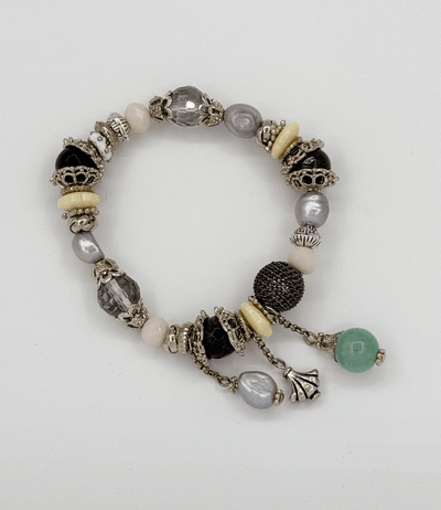 Elastisches Armband mit Mischung aus Perlen und Quarzsteinen Für Frauen