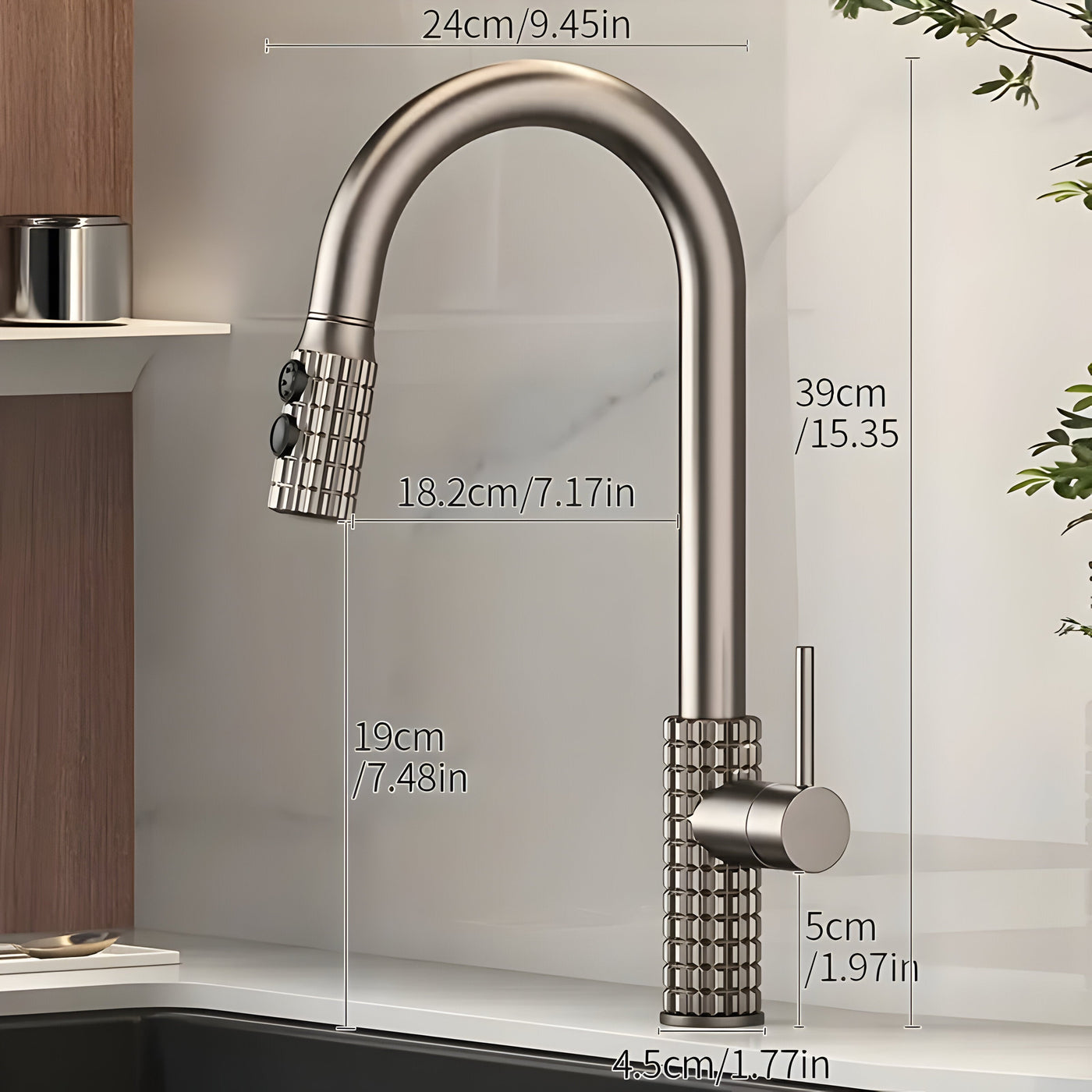 QuintaFlow - Hoher Bogen Metall Küchenarmatur