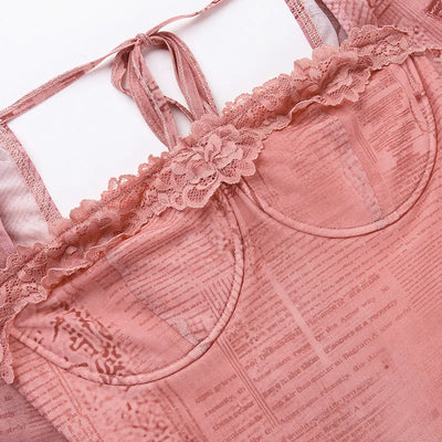 Gala - Schickes langes rosa Spitzenkleid