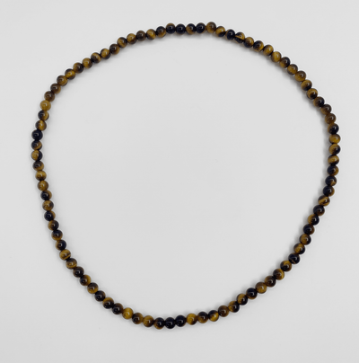 Tigerauge Quarz Perlenkette mit Natursteinakzenten Für Frauen