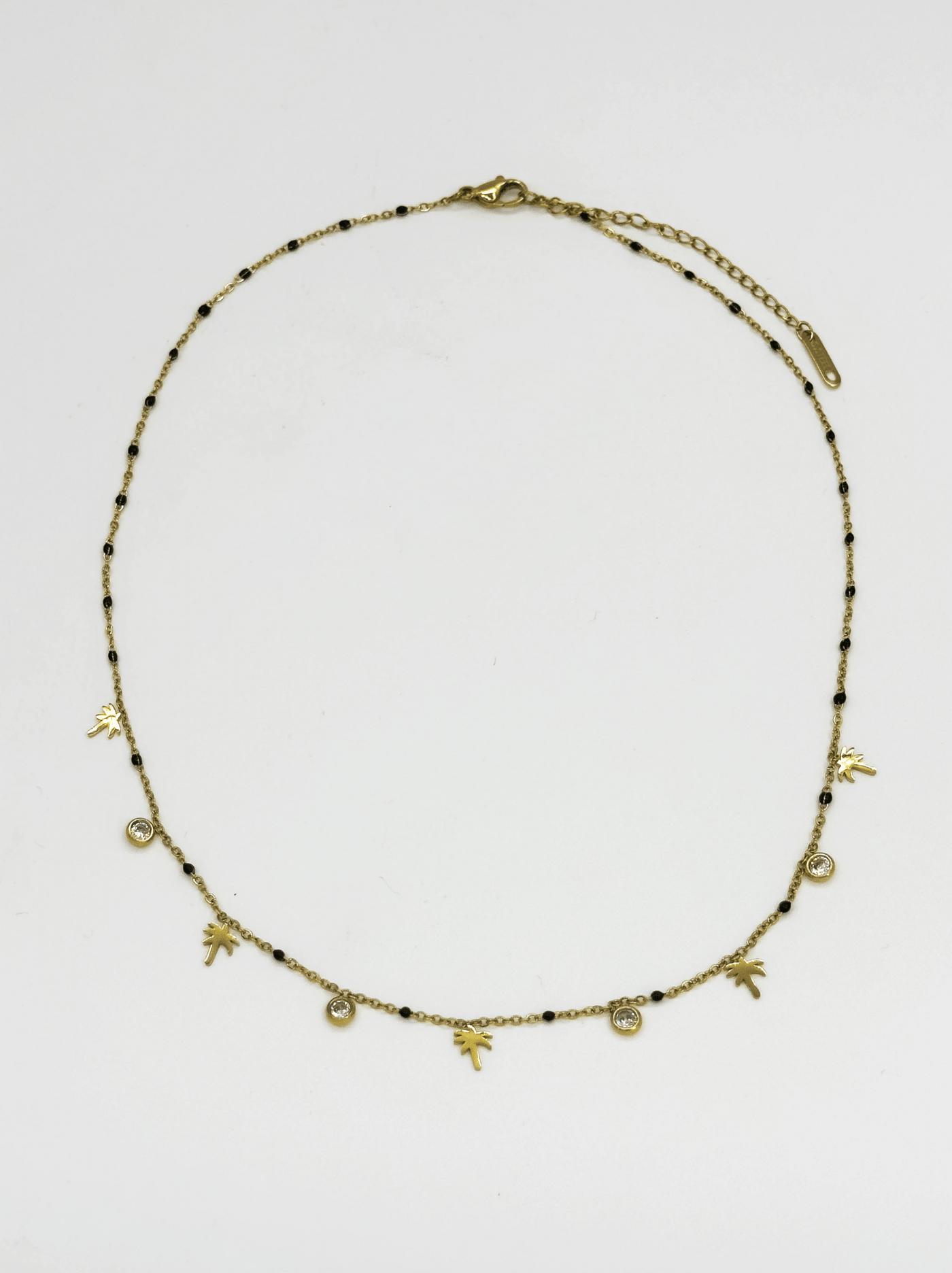 Palmförmige Anhänger Halskette aus Edelstahl mit Goldfinish Für Frauen