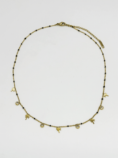 Palmförmige Anhänger Halskette aus Edelstahl mit Goldfinish Für Frauen