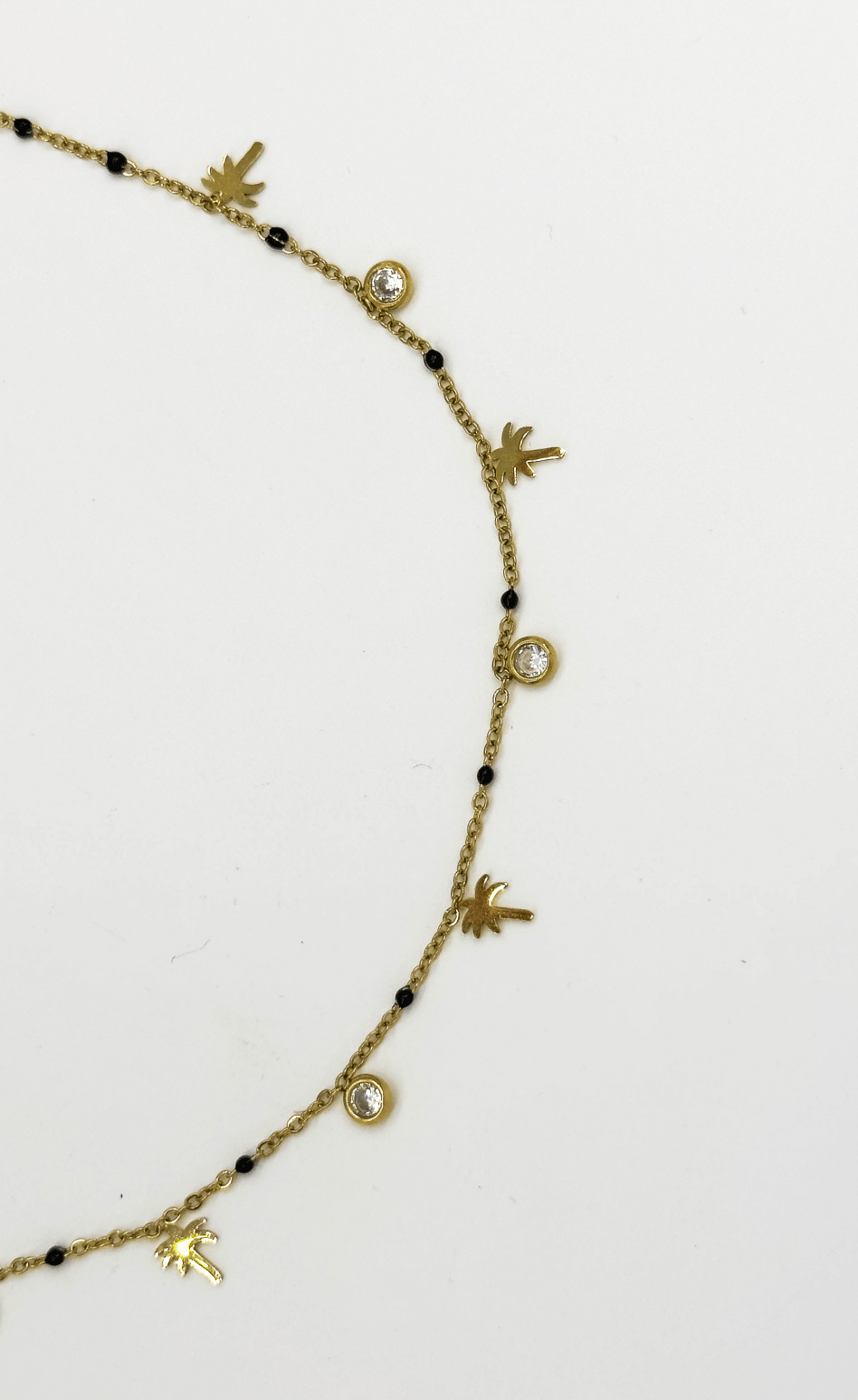 Palmförmige Anhänger Halskette aus Edelstahl mit Goldfinish Für Frauen