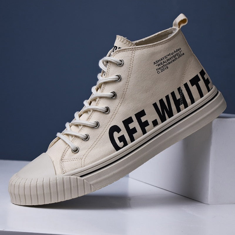 Hohe Turnschuhe aus Segeltuch für Männer mit urbanem Print - Damián