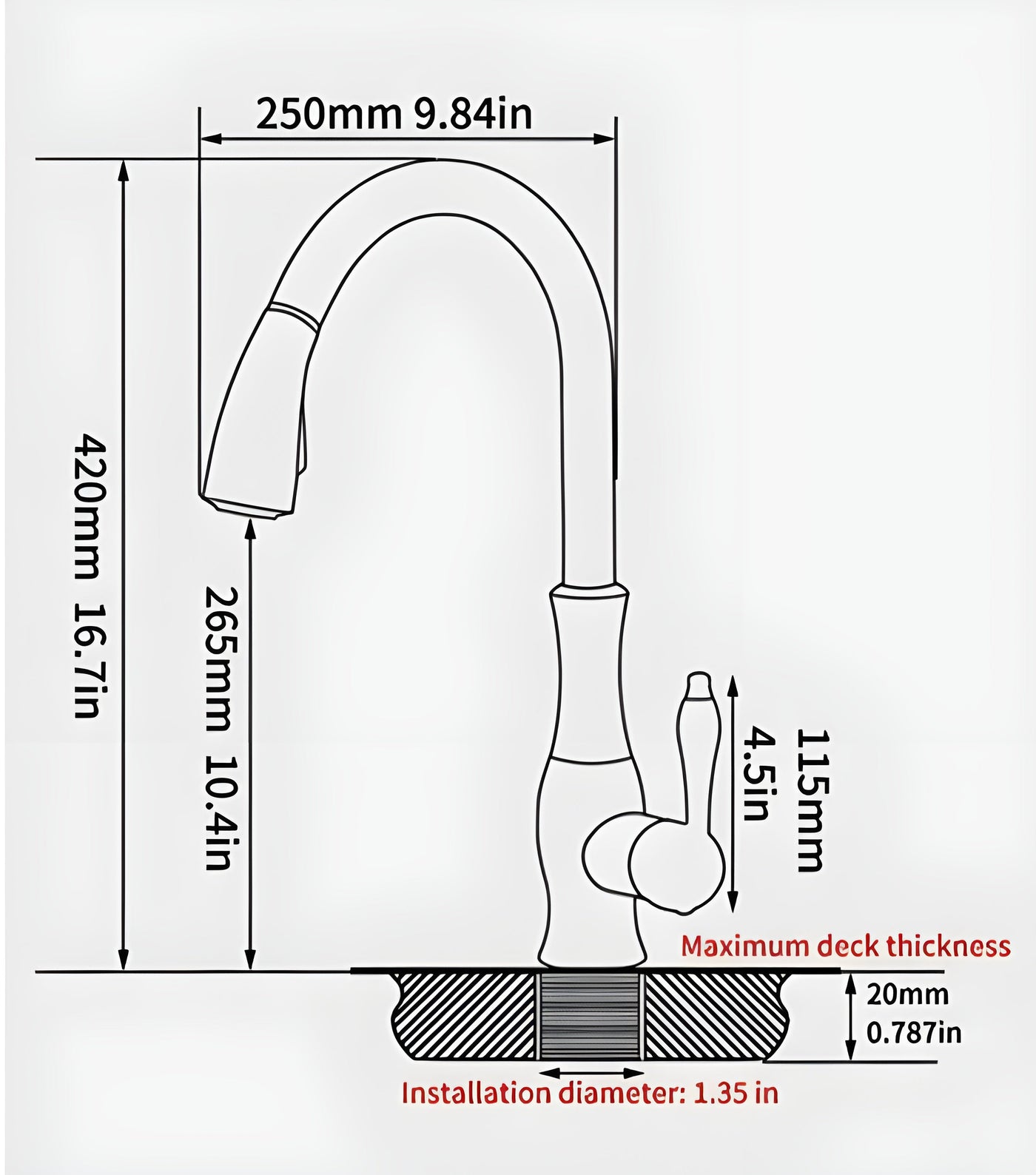 SwiftStream Faucet – Rotierbarer Ausziehbarer Küchenarmatur für das Waschbecken