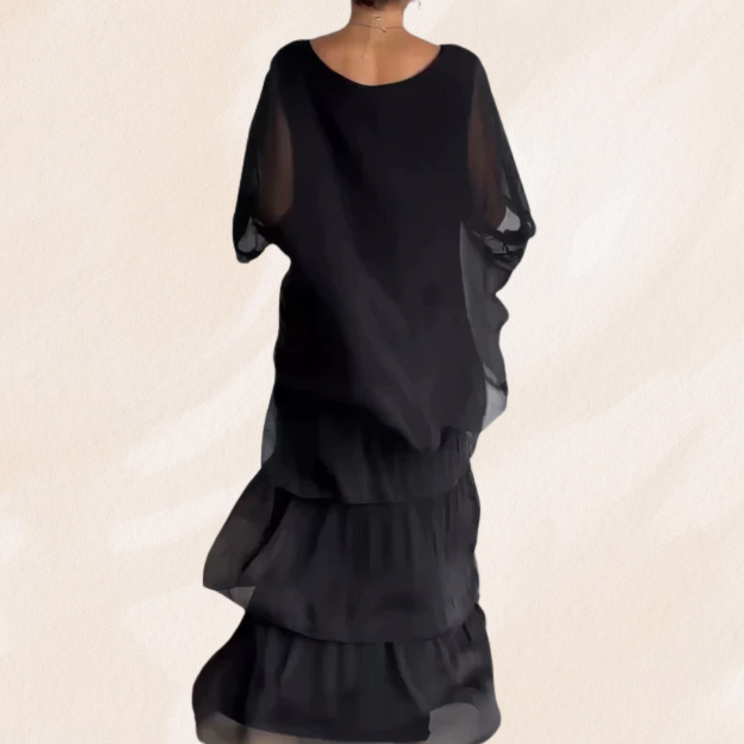 Gunda | Lockeres Maxikleid mit Rundhalsausschnitt