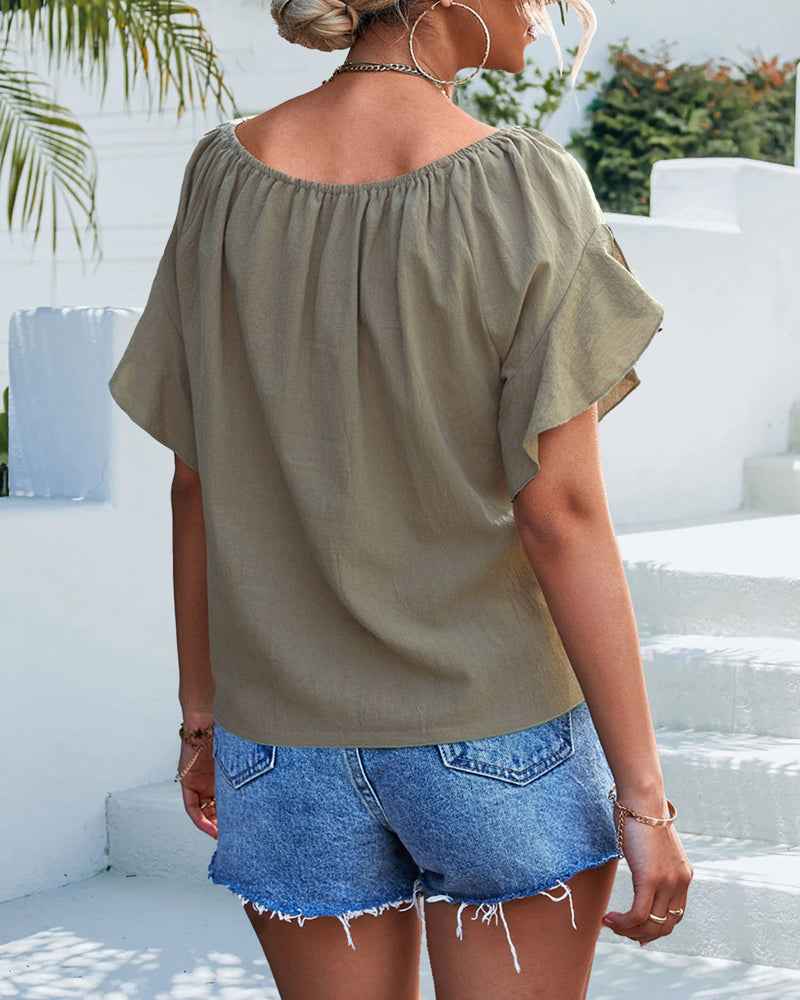 Moderne Bluse mit rundem Halsausschnitt für Frauen