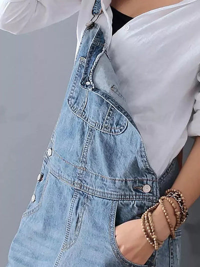 Denim-Overallkleid mit Verstellbaren Trägern für Damen