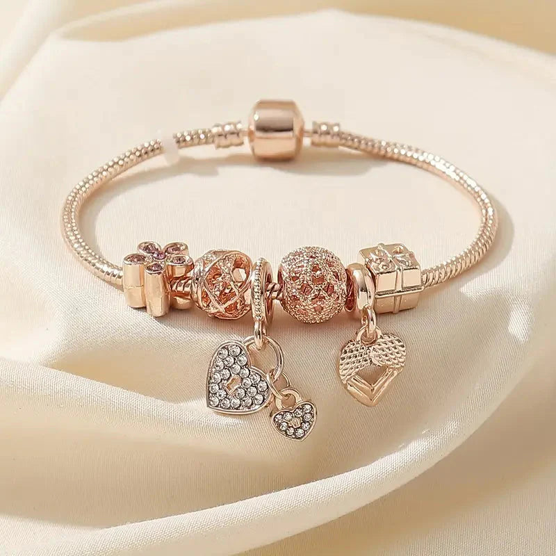 Modisches Armband mit Strasssteinen und Blumen für Damen