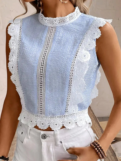 Ärmelloses Baumwolltop mit schlichter Linie für Frauen