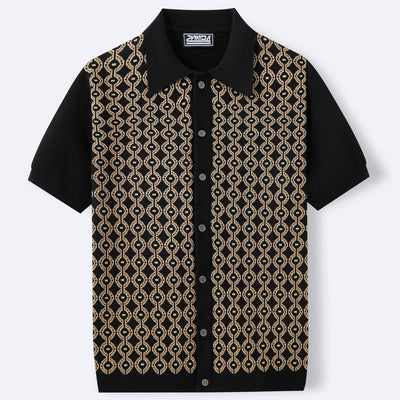 Poloshirt aus gewebtem Jacquard mit geometrischem Muster für Herren - Esteban