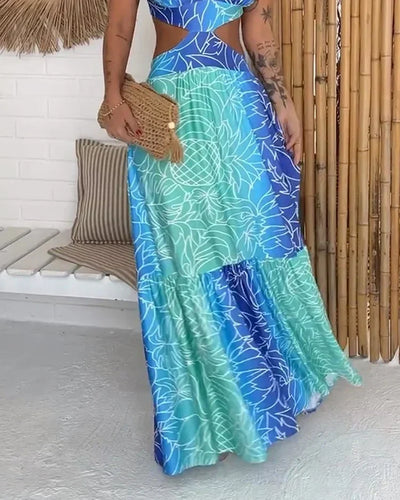 Katherine - Langes Kleid mit buntem Druck