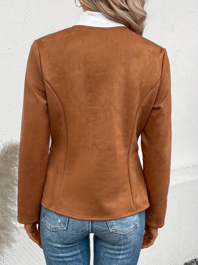 Jacke mit Rundhalsausschnitt und Reißverschluss für Frauen