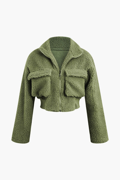 Misha | Teddy-Zweiteiler mit Cargohose & Cropped-Jacke