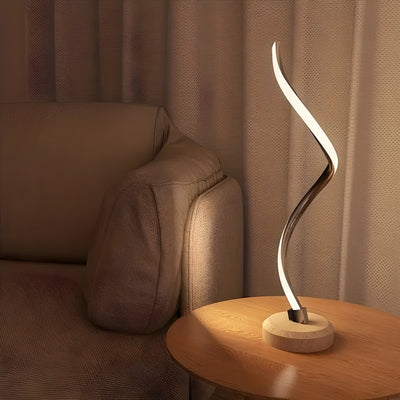 RusticGlow Lampe – Moderne LED Holz Tischlampe