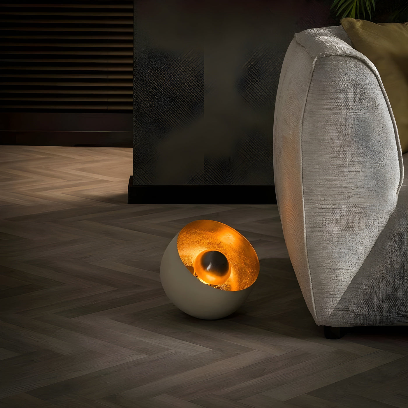 ShimmerCage Light - Elegante Runde Stehlampe