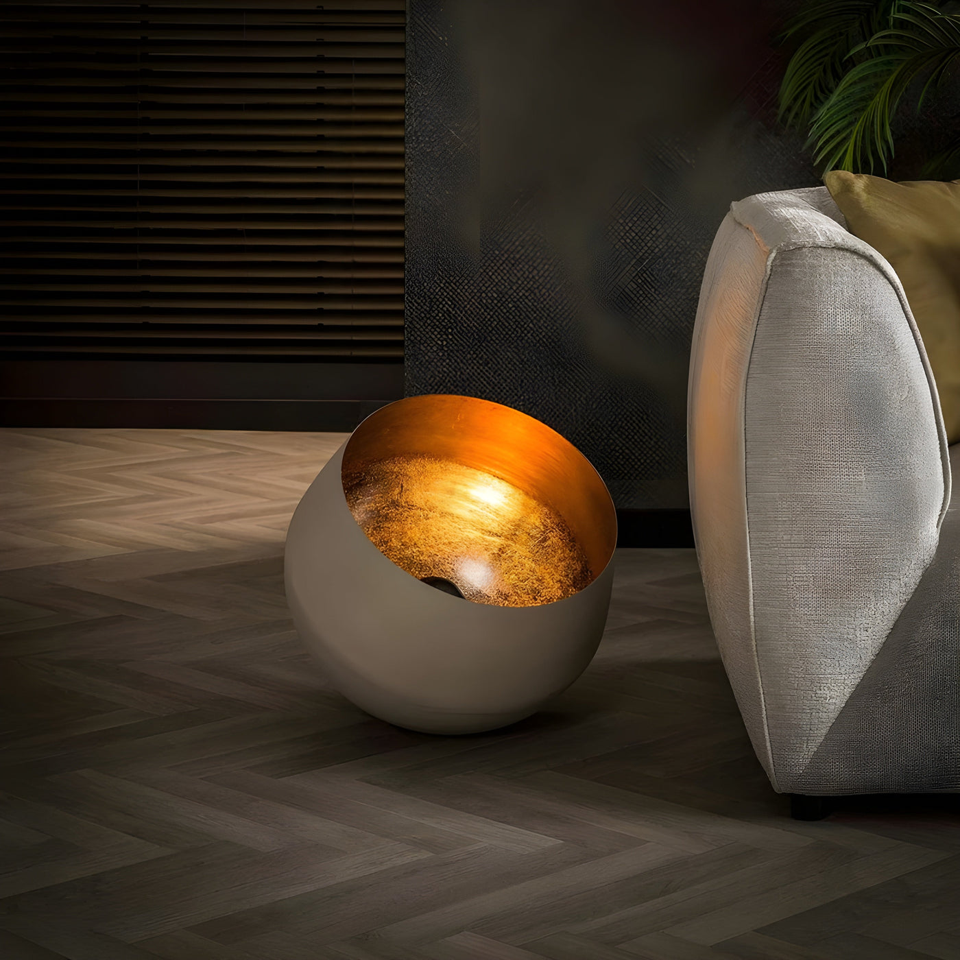 ShimmerCage Light - Elegante Runde Stehlampe