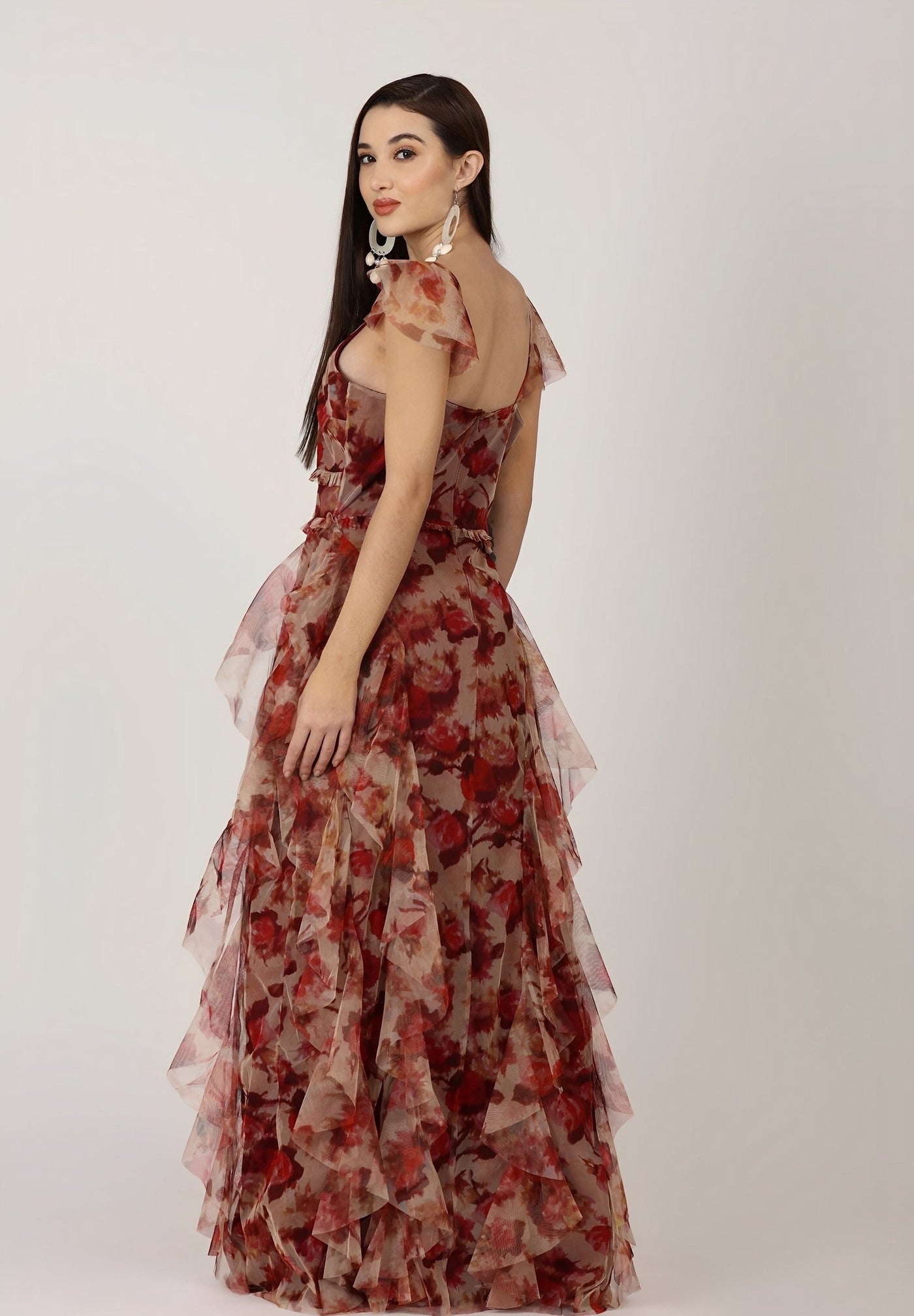 Judy - Langes böhmisches Blumenkleid