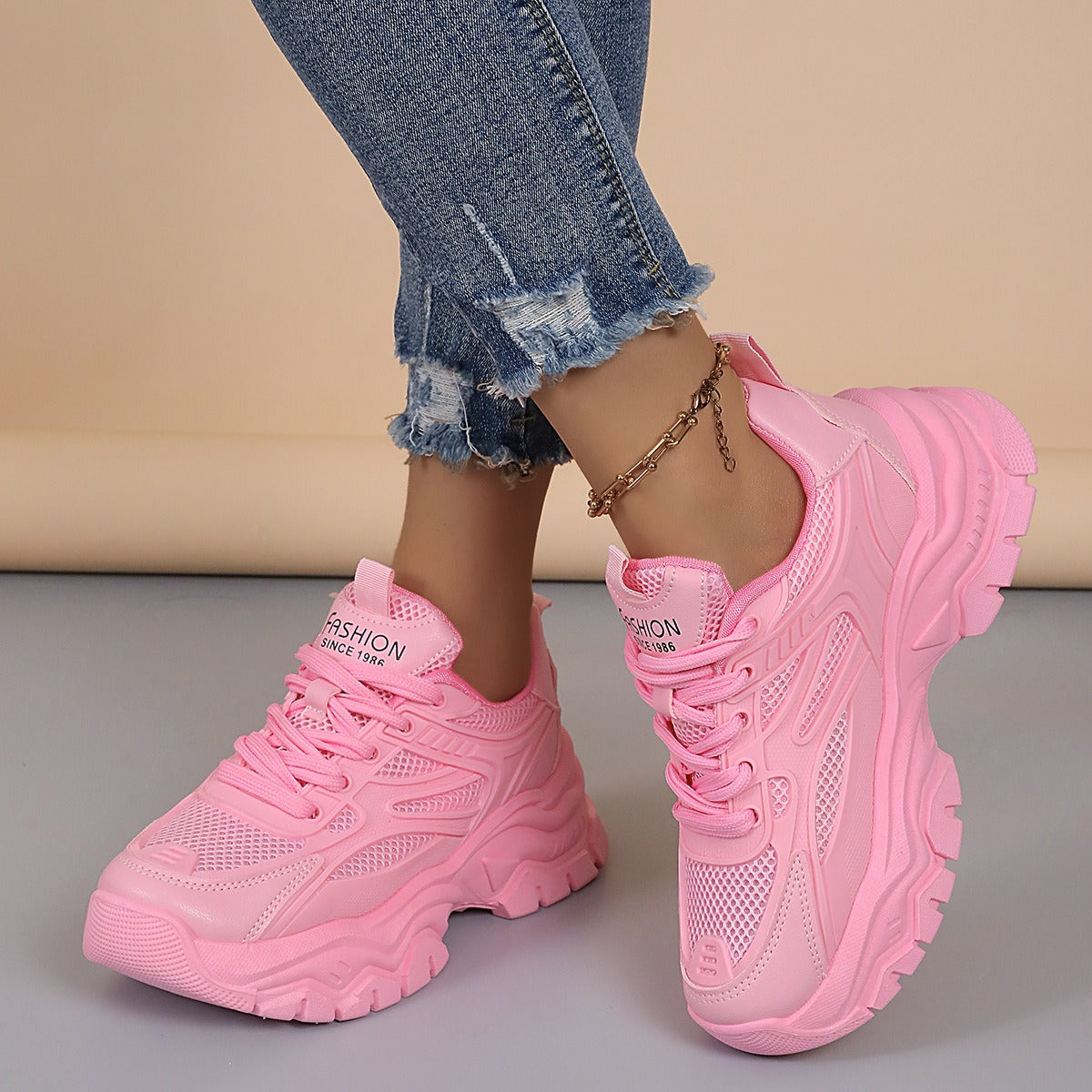 Damen-Turnschuhe mit dicker Sohle im urbanen Stil - Camila